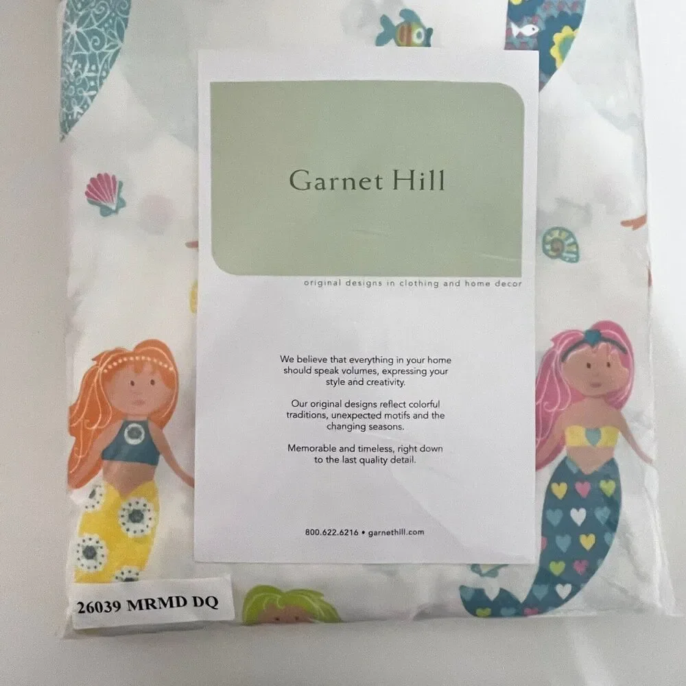 Garnet Hill Kids Mermaid Duvet Cover Size Double Queen NEW